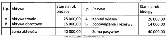 Na podstawie danych w bilansie określ, czy została 