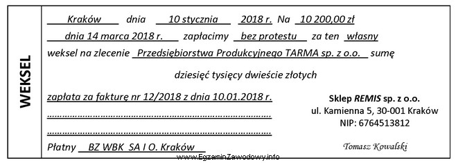 W księgach handlowych Przedsiębiorstwa Produkcyjnego TARMA sp. z 