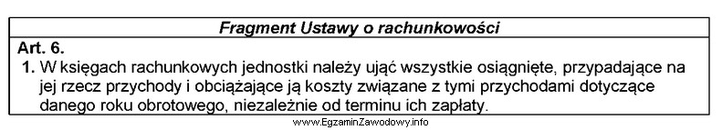 Którą nadrzędną zasadę rachunkowości opisuje fragment ustawy 