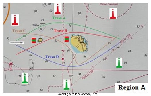 Przedstawiona sytuacja na mapie pozwala poprowadzić statek torem głó