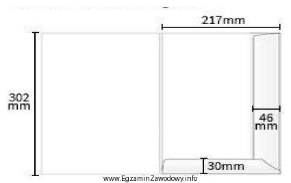 Do wykonania teczki przedstawionej na rysunku należy zastosować arkusz 