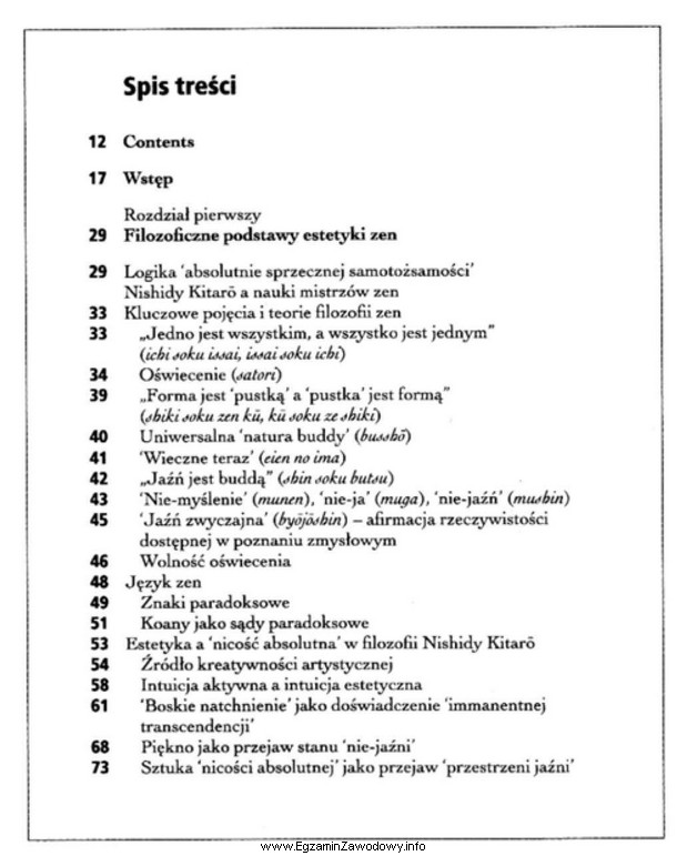 Rysunek przedstawia element książki, któryjest częś