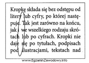 Na rysunku zaznaczono błąd w składzie tekstu 