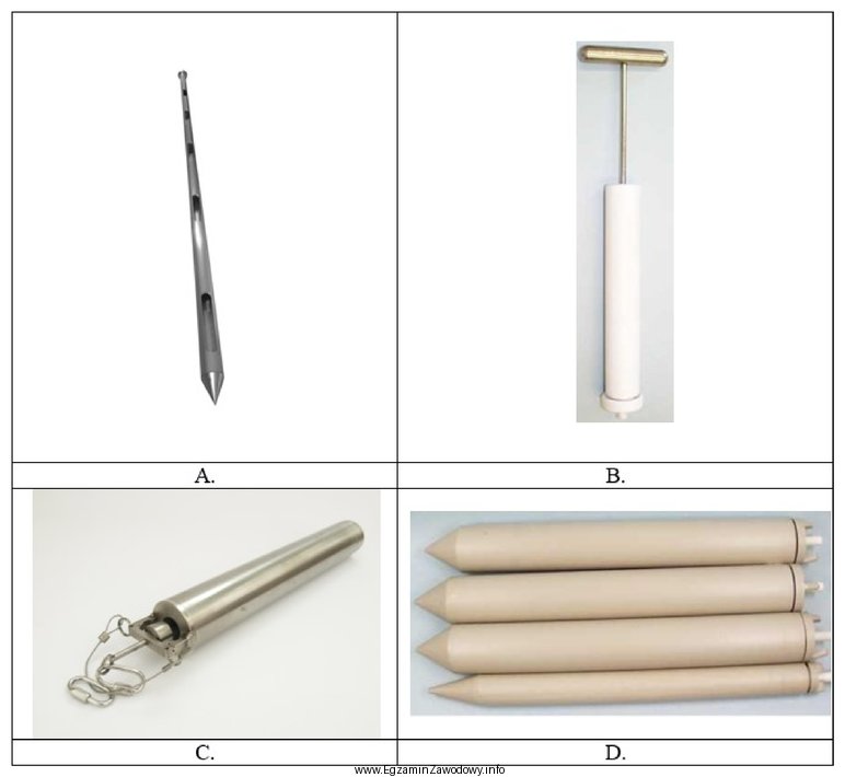Która ilustracja przedstawia zgłębnik do pobierania cieczy 