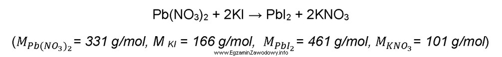 W wyniku reakcji 100 g azotanu(V) ołowiu(II) z 