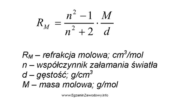 Ile wynosi refrakcja molowa kwasu octowego o gęstości 