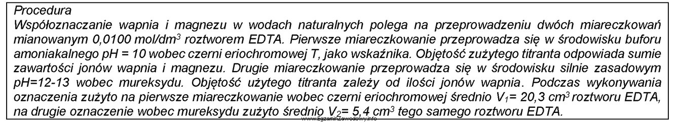 Jaką objętość roztworu EDTA zużyto do odmiareczkowania 