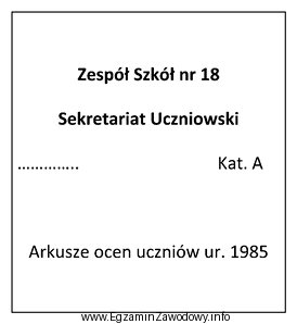 Który znak teczki powinien być umieszczony na opisie teczki 