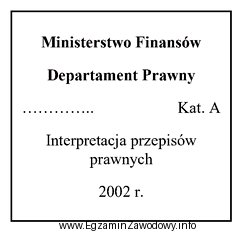 Który format znaku teczki powinien być umieszczony na przedstawionej 