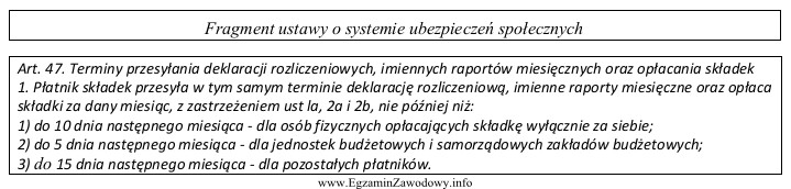 Na podstawie przedstawionego fragmentu ustawy określ termin sporządzania 