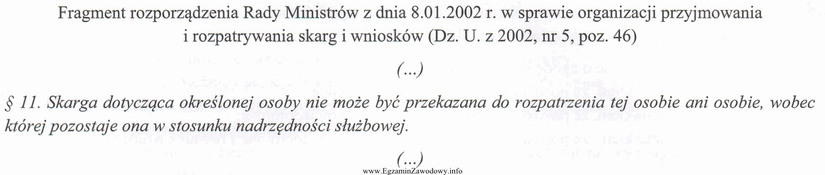 Została złożona skarga na zastępcę kierownika 