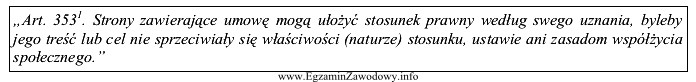 Z zamieszczonego przepisu Kodeksu cywilnego wynika, że strony nie 