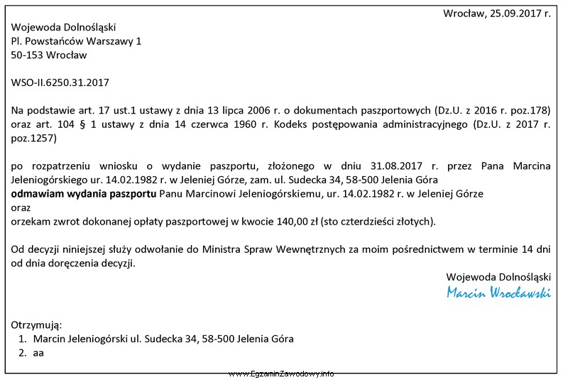 O którą informację należy uzupełnić treść 