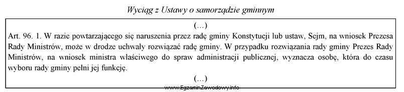 Na podstawie przytoczonego przepisu ustal, który z wymienionych organó