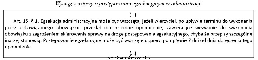 Zgodnie z przywołanym przepisem postępowanie egzekucyjne wszczyna się 