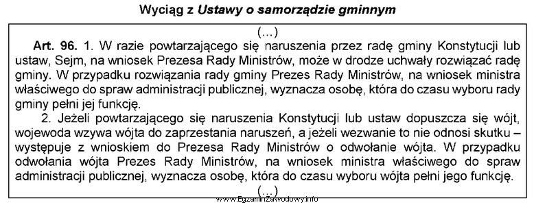 Na podstawie przytoczonego przepisu ustal, który z wymienionych organó