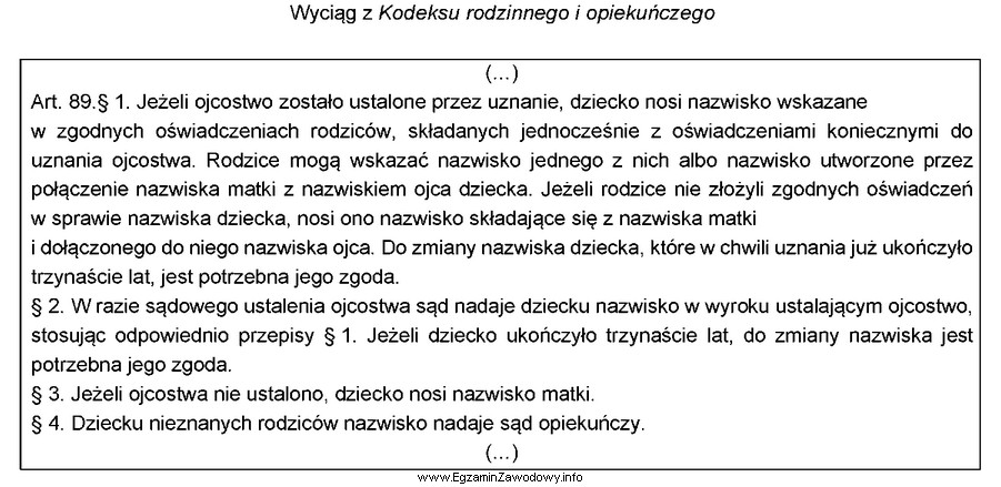 Zgodnie z przytoczonym przepisem sąd opiekuńczy nadaje nazwisko 