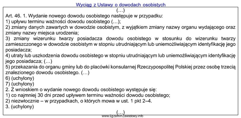 Zgodnie z przytoczonym przepisem, z wnioskiem o wydanie nowego dowodu 