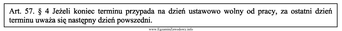 Jeżeli koniec czternastodniowego terminu na wniesienie odwołania od 