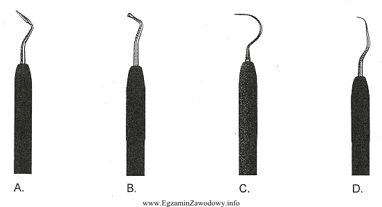 Instrument do wykrywania ubytków próchnicowych przedstawia rysunek