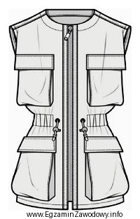 W kamizelce przedstawionej na rysunku zastosowano kieszenie