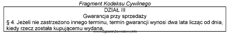 Jan Kowalski 26 kwietnia 2020 r. kupił telewizor. Sprzedawca dostarczył kupującemu 