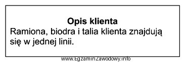 Zamieszczony opis dotyczy klienta o sylwetce w kształcie litery