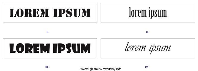 Na którym rysunku przedstawiono bezszeryfowy krój pisma dedykowany 