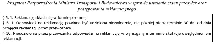 Pozostawienie reklamacji bez odpowiedzi po upływie 30 dni od dnia 