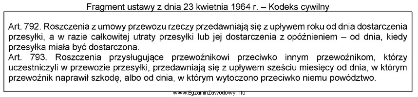 Przewoźnik zgodnie z umową przewozu powinien dostarczyć odbiorcy przesyłkę 23.04.2022 