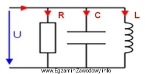 W przedstawionym obwodzie elektrycznym kondensator oznaczony jest symbolem