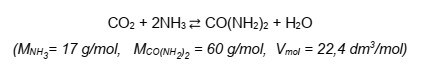 Produkcja mocznika metodą przemysłową oparta jest na reakcji przedstawionej 
