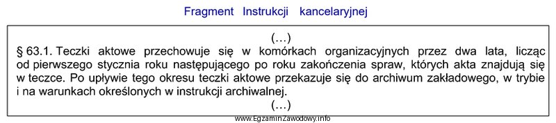 Na podstawie zamieszczonego fragmentu Instrukcji kancelaryjnej, określ w któ