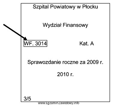 Na zamieszczonym opisie teczki aktowej element zaznaczony strzałką, to