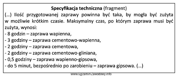 Zgodnie z przedstawionym fragmentem specyfikacji technicznej maksymalny czas, po któ