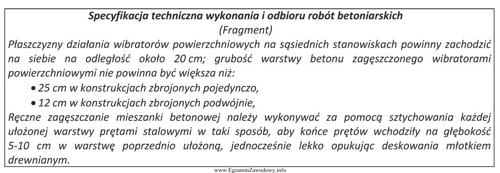 Na podstawie zamieszczonego fragmentu specyfikacji technicznej wykonania i odbioru robó