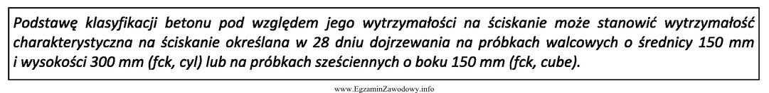 Na podstawie fragmentu opisu z normy PN-EN 206-1 