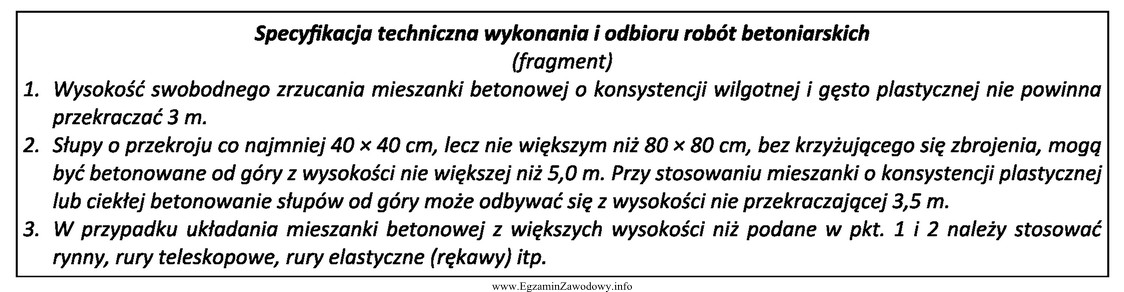 Korzystając z informacji zawartych w specyfikacji technicznej wykonania i 