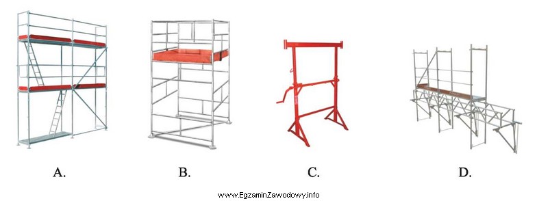 Na którym rysunku przedstawiono rusztowanie kozłowe regulowane?