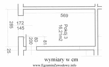 Odczytaj z rysunku grubość ściany, w której 