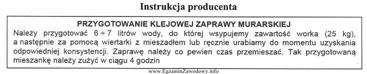 Który sposób przygotowania klejowej zaprawy wapiennej jest zgodny 