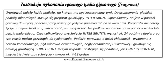 Zgodnie z przedstawioną instrukcją preparat INTER GRUNT należy przed 