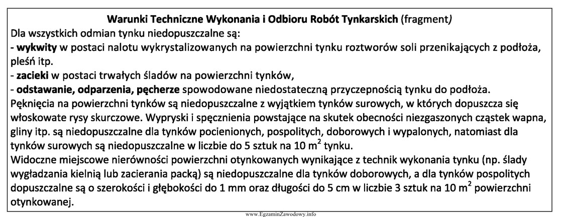 Korzystając z Warunków Technicznych Wykonania i Odbioru Robó