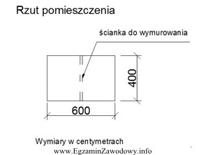 Pomieszczenie o wymiarach przedstawionych na rysunku i o wysokości 2,5 