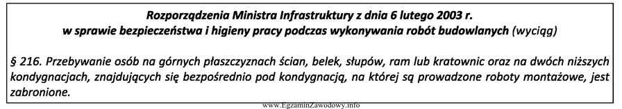 Na podstawie przedstawionego wyciągu z Rozporządzenia Ministra Infrastruktury 