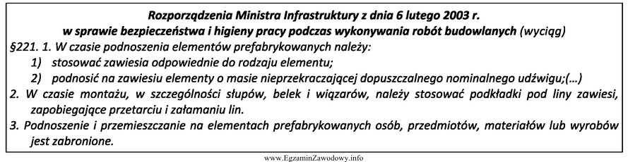 Na podstawie załączonego fragmentu Rozporządzenia Ministra Infrastruktury 