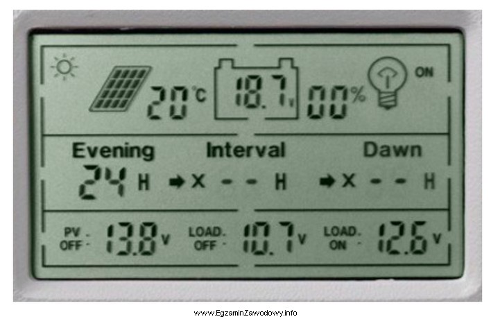 Urządzenie, którego wyświetlacz przedstawiony jest na rysunku 