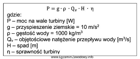 Korzystając z wzoru, oblicz, ile wynosi moc na wale 