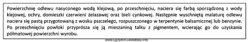 Którego procesu wykończania powierzchni odlewów gipsowych dotyczy 