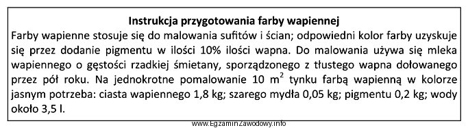 Na podstawie instrukcji oblicz, ile ciasta wapiennego potrzeba do dwukrotnego 